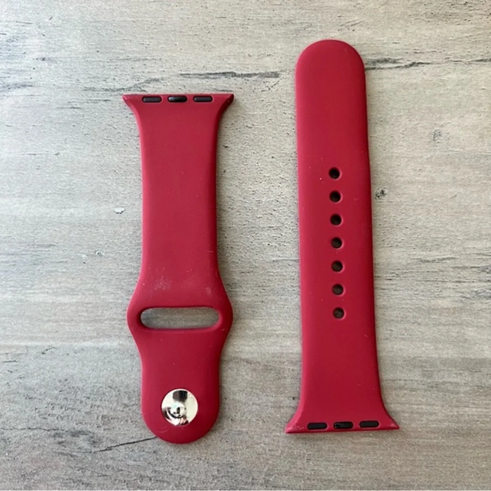 Apple Watch Bands 38 40mm Silicone Sport Strap Set 3pc Navy Red Blue S - M - Picture 7 of 16